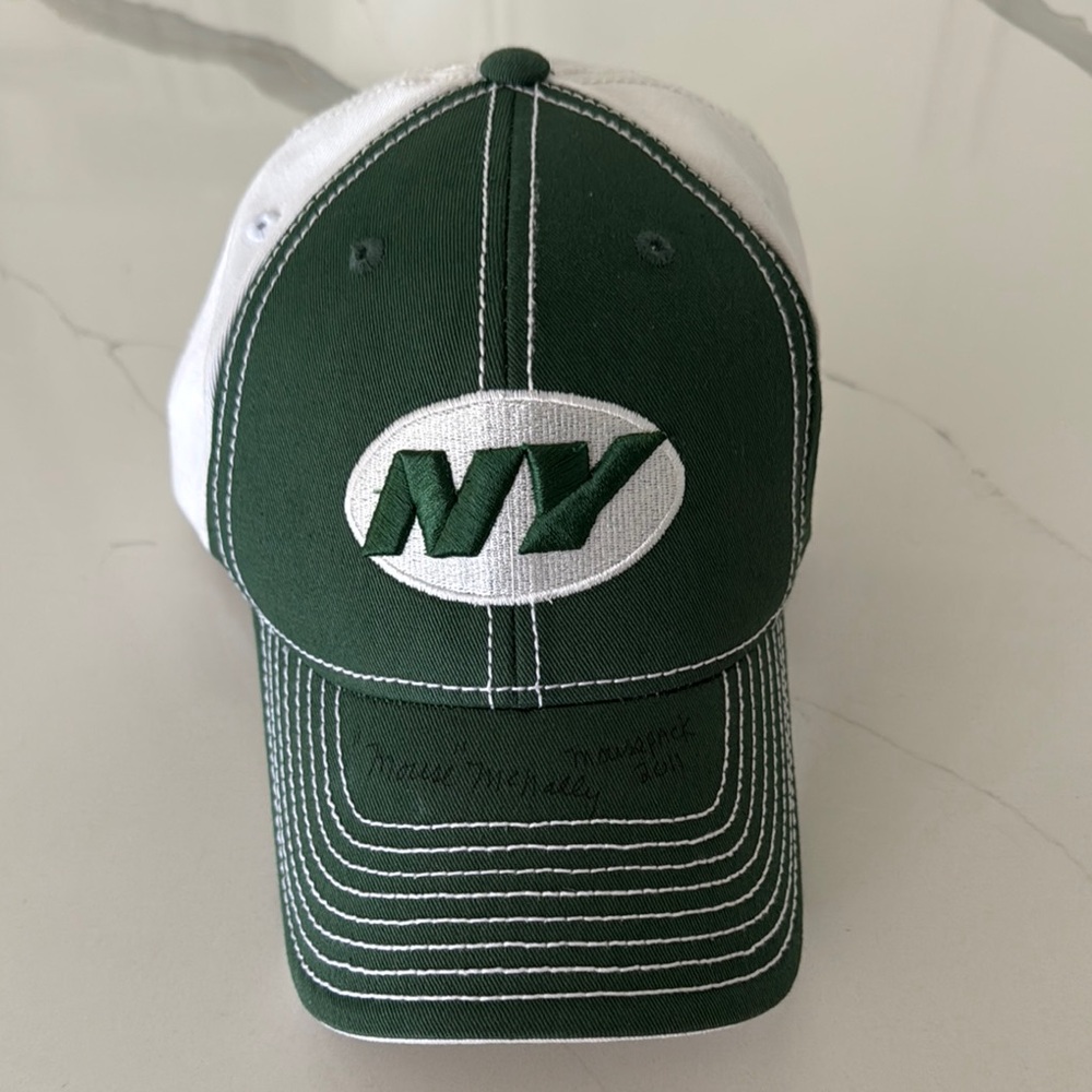 NY Jets Cap Signed Reebok White and Green Cap New